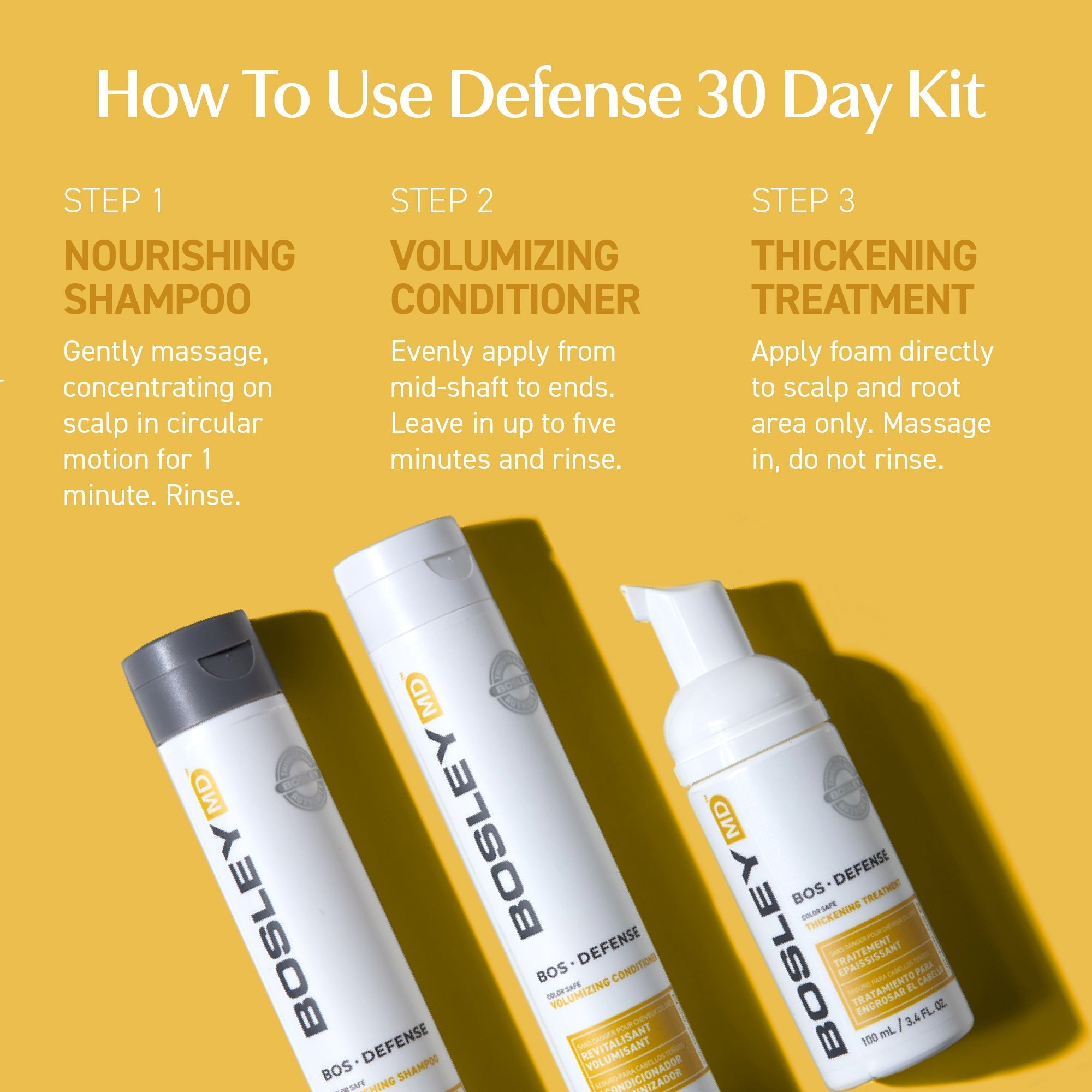 Defense Color Safe Starter Pack (150ml shampoo+150ml conditioner+100ml treatment)